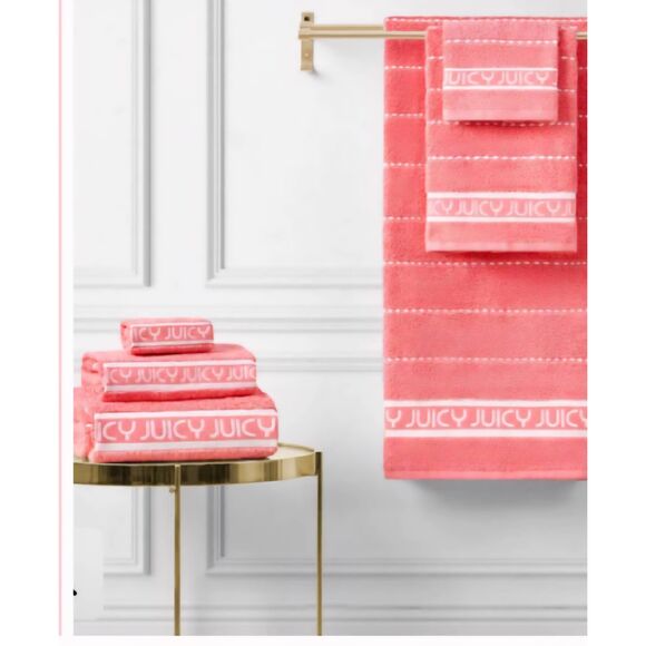 Juicy Couture Home Juicy Logo Textured Bath & Towel Set - Picture 2 of 10